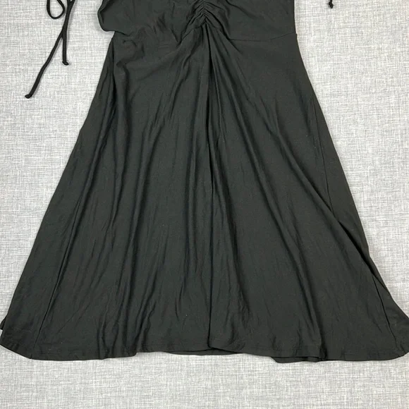 Planet Gold Black Ruched Fit and Flare Dress Juniors Size Small - Picture 5 of 6